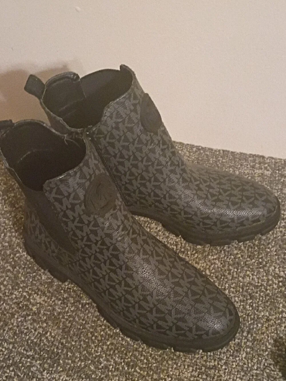 Michael Kors Black MK Monogram Ankle Boots